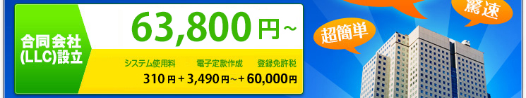 合同会社LLC設立に必要な総額は63,800円〜