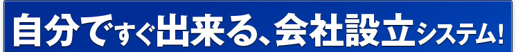 自分ですぐ出来る、会社設立システム!